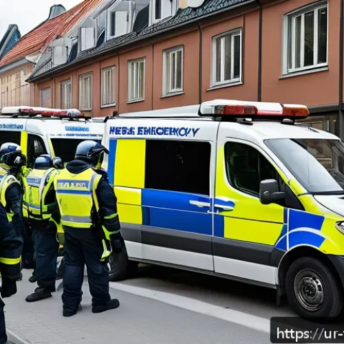 Home 31 스웨덴 말뫼 폭탄 테러 사건 - A detailed urban emergency response scene in Malmö, depicting a diverse team of police officers and ...
